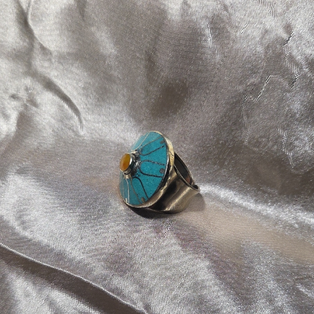 Turquoise and Silver Statement Ring